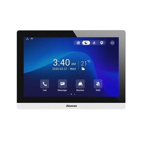 Akuvox Indoor Android Monitor With Built-In Wi-fi, Bluetooth, and a 10" LCD Touch Screen and a 1MP Built-In Camera (C319A)