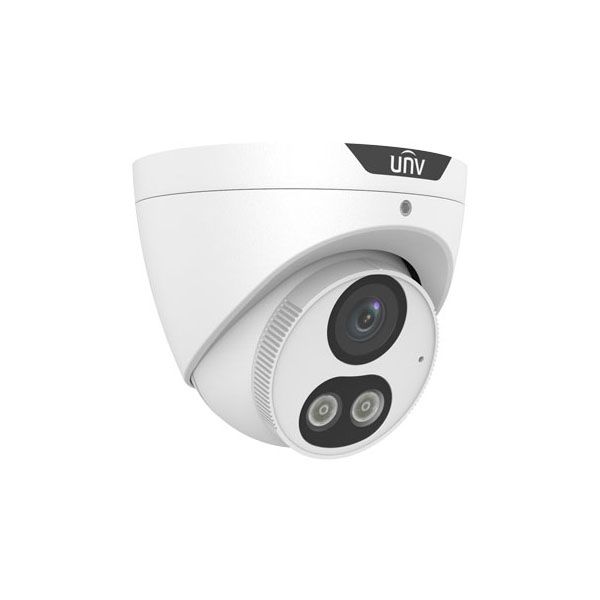 UNV 5MP ColorHunter Weatherproof Turret IP Security Camera with Deep Learning AI and a 2.8mm Fixed Lens (IPC3615SE-ADF28KM-WL-IO)
