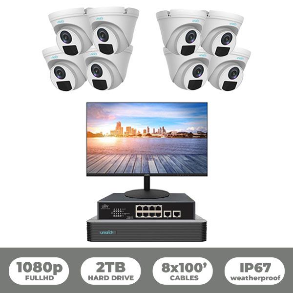  Uniarch by Uniview FullHD 1080p 2MP Eight Camera IP Video Surveillance System