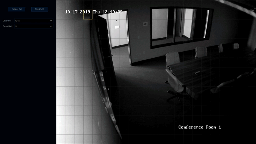 Click and drag to add the motion detection field