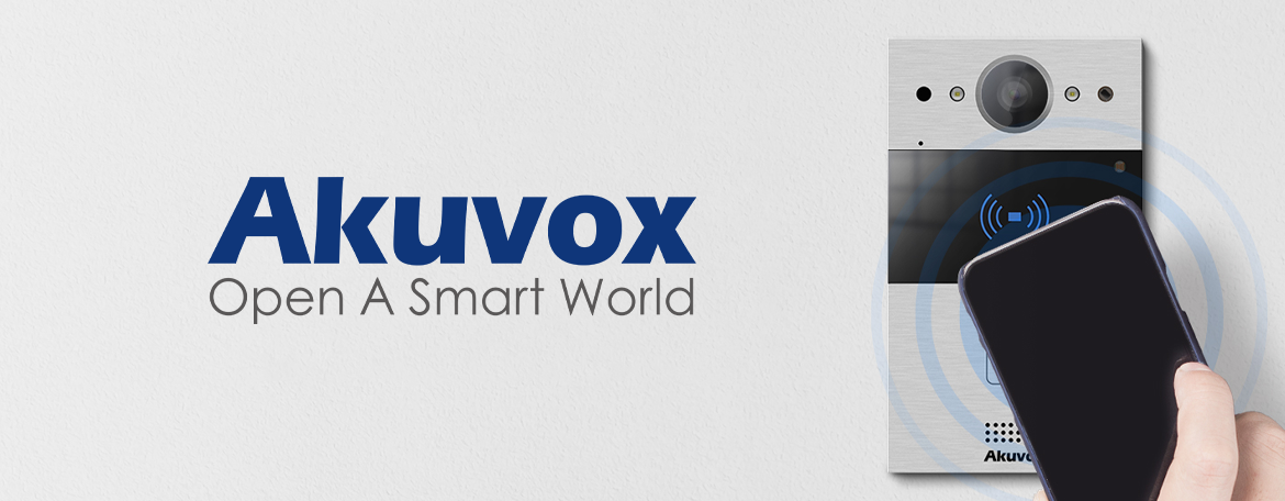 A phone unlocking a door with the Akuvox R20a smart intercom with integrated Access Control