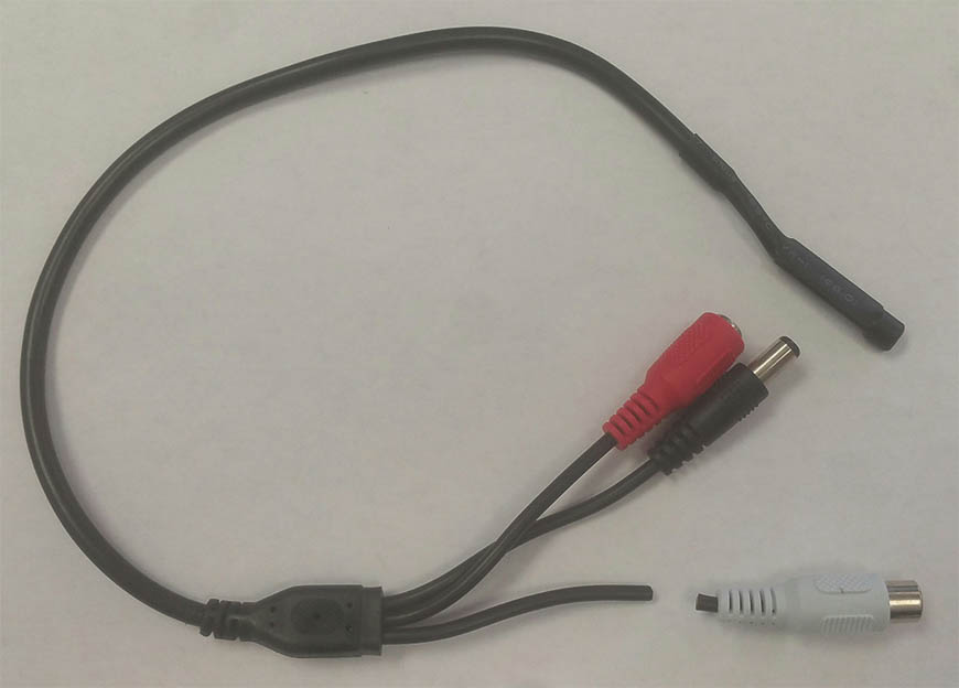To connect a mic to your IP camera, you need to cut off the RCA connector.