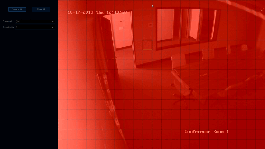 Click and drag to remove the motion detection field