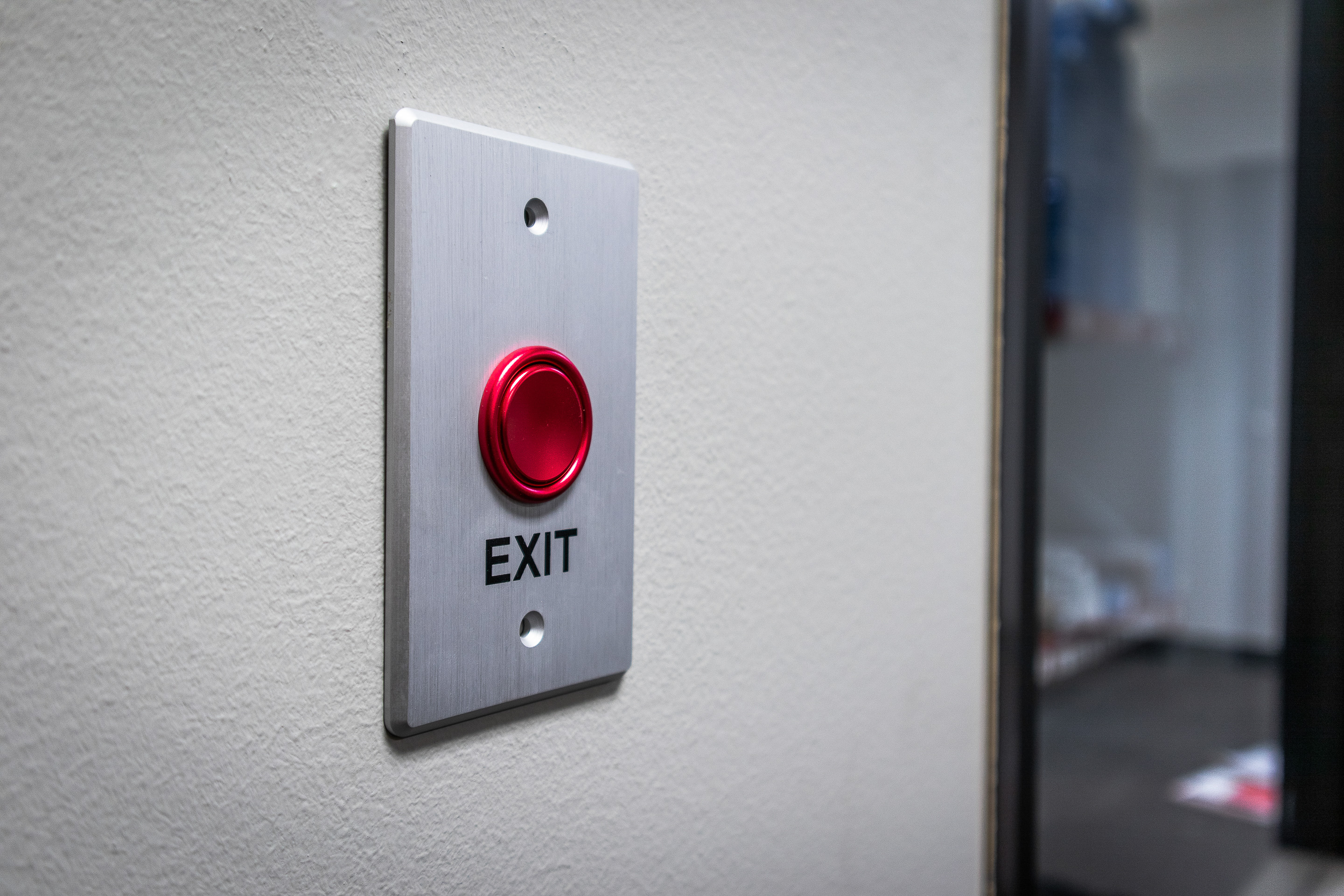 A keypad allows people into a restricted area based on input credentials.